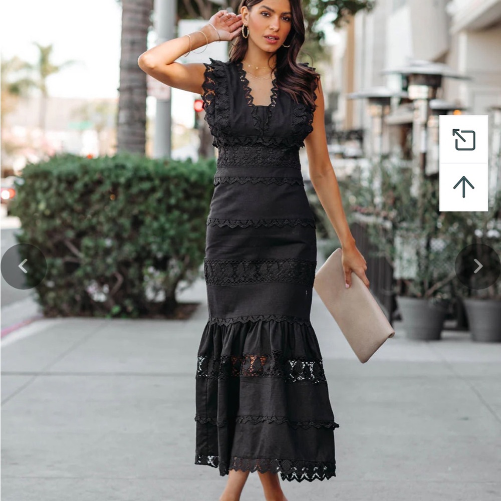 Black midi dress